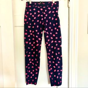 Navy and pink abstract spot cropped pants!